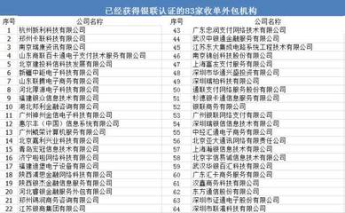 收单外包机构迎来评级时代 4家被银联拉黑，附资质机构名单